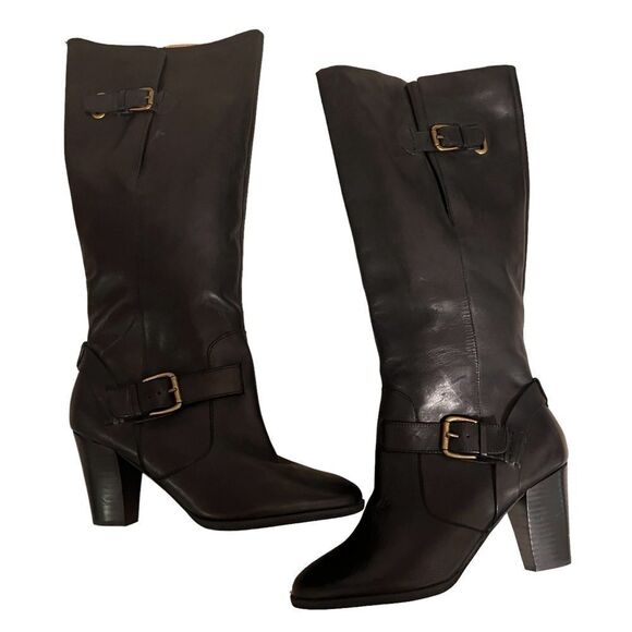 Clarks Tall Comfort Fashion Black Leather Boots Size 9.5 - Picture 6 of 12